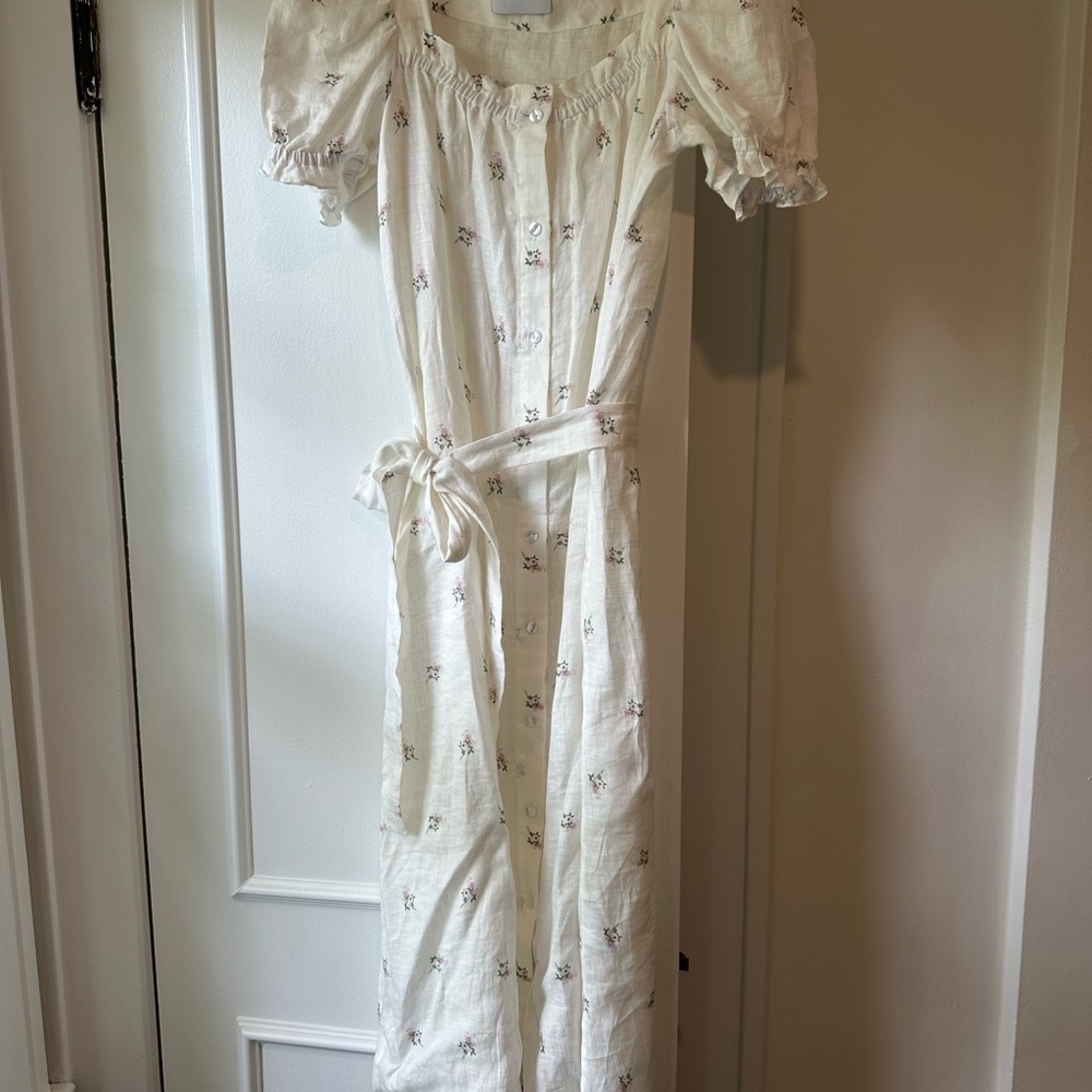 Sleeper Brigitte Floral Linen Dress
